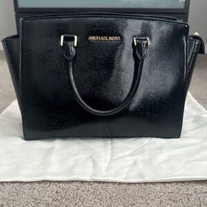 Michael Kors Black Satchel Bag Selma